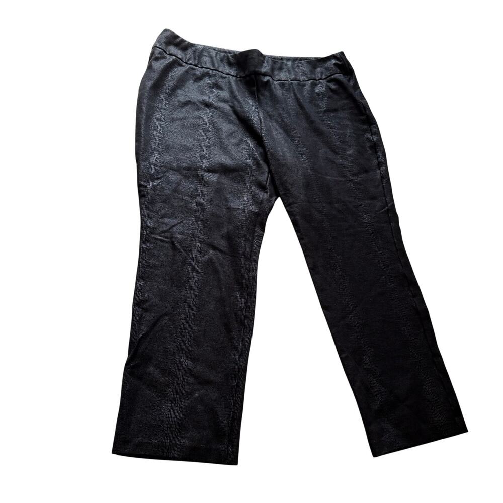 Soft Surroundings Black Snake Print Stretch Pants Plus Size 2X High Rise